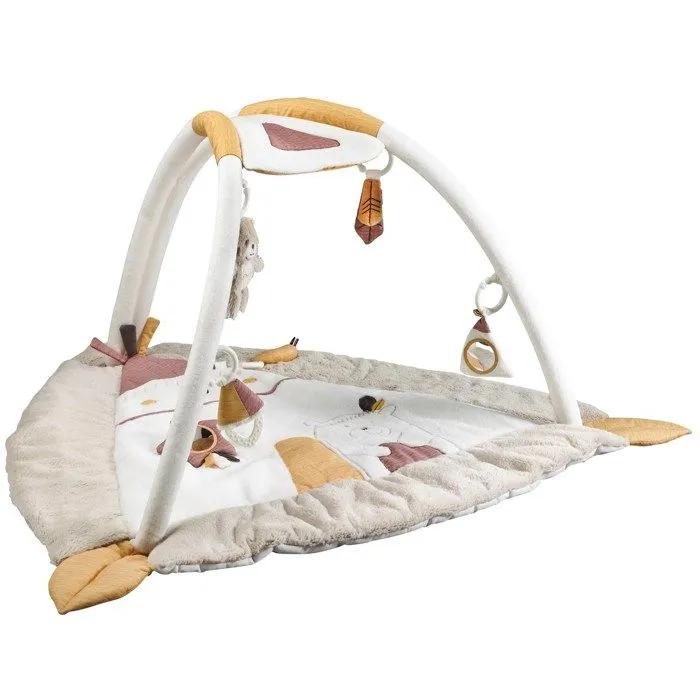 Tapis d'éveil Tipi bébé 77x77cm en polyester beige-1