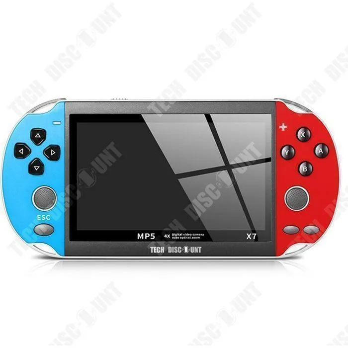 Console de jeu portable - TECH DISCOUNT - X7 - Écran 4,3 pouces - Double joystick - 200 jeux intégrés-0