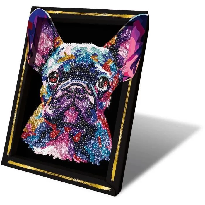 Kit loisir créatif - LANSAY - Collection Sequins - Pop art chien - Dès 14 ans-1