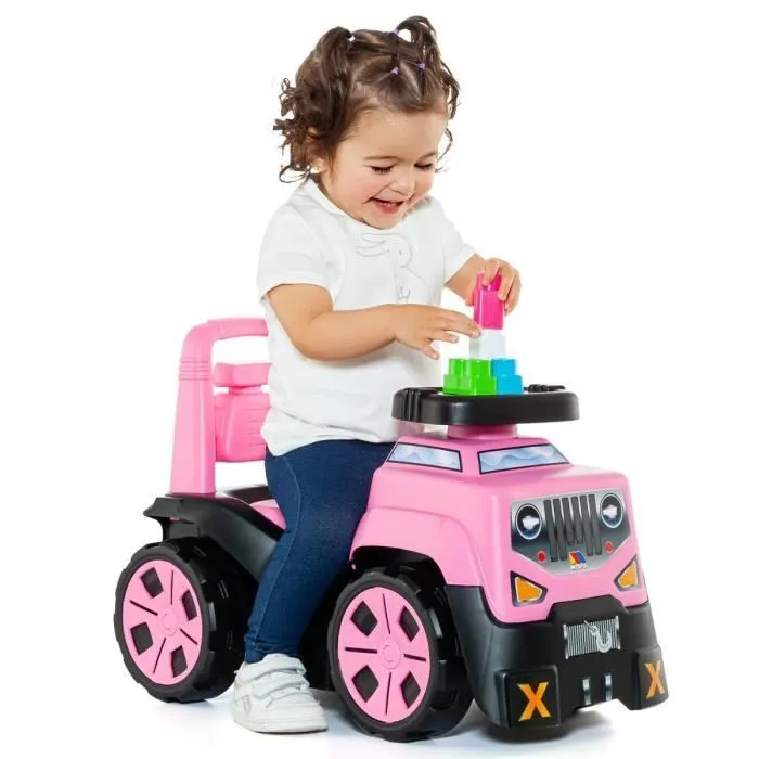 Trotteur Rose 3 en 1 - MOLTO - Suv + Jeu de blocs - Fille - Blanc - A partir de 3 ans-0