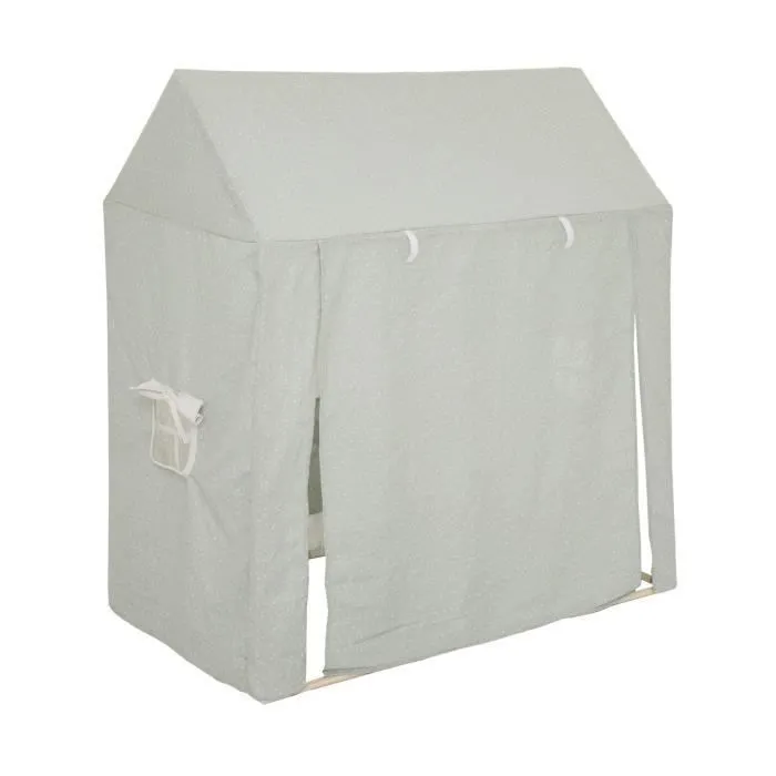 Atmosphera - Cabane de chambre en Bois de Peuplier et Toile en Coton Vert clair H 126 cm-1