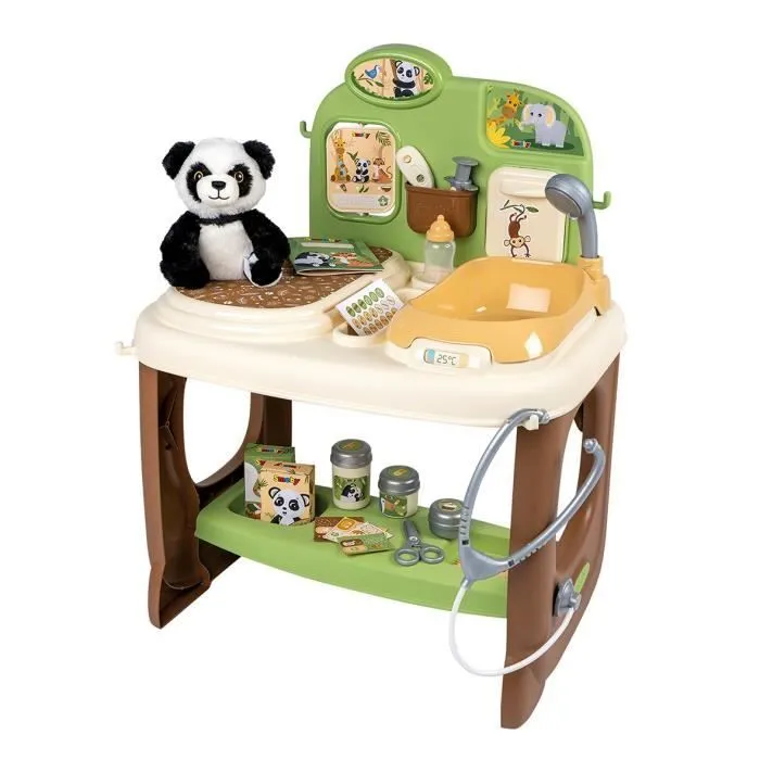 Smoby - Centre Vétérinaire Zoo - 1 peluche Panda - Nombreux accessoires et fonctions-0