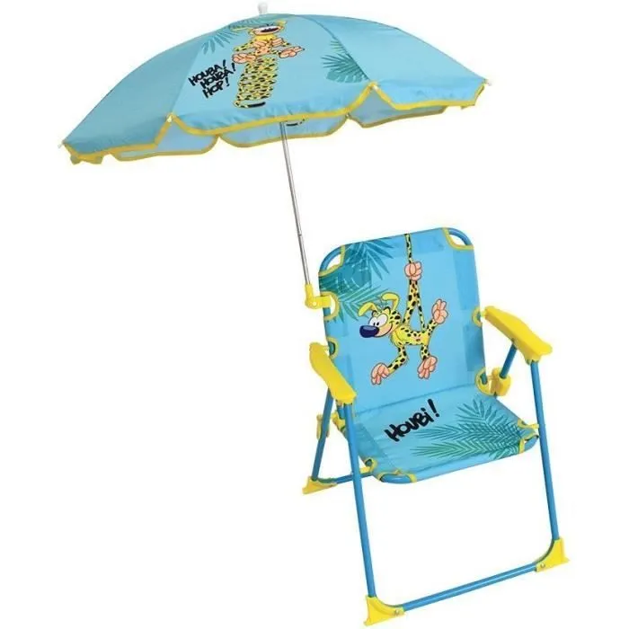 MARSUPILAMI Chaise pliante avec parasol ± chaise 53 x 39 x 39 cm, parasol ø 65 cm pour enfant-1