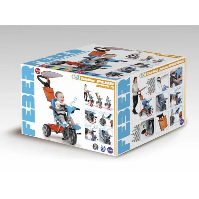 Tricycle bébé - FEBER - Baby Plus Music - Bleu - 3 roues - 9 mois et plus-6