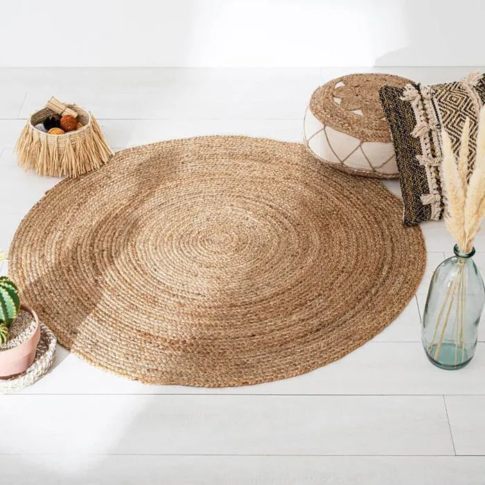 Tapis en jute rond D120 naturel Atmosphera-4