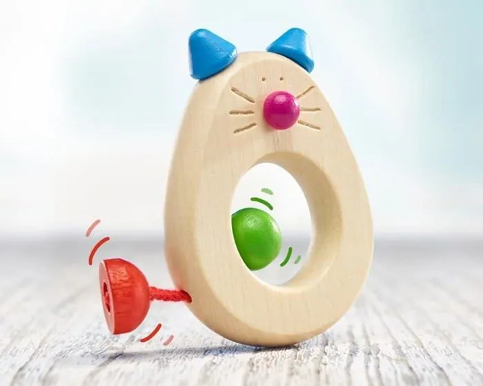 Hochet en bois : Catina, le Chat à Saisir-2