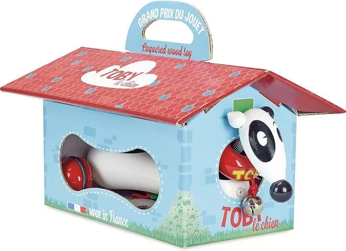 Jouet à tirer - VILAC - Toby le chien - Mixte - Blanc - 12 mois - Enfant - Intérieur - Bois-3