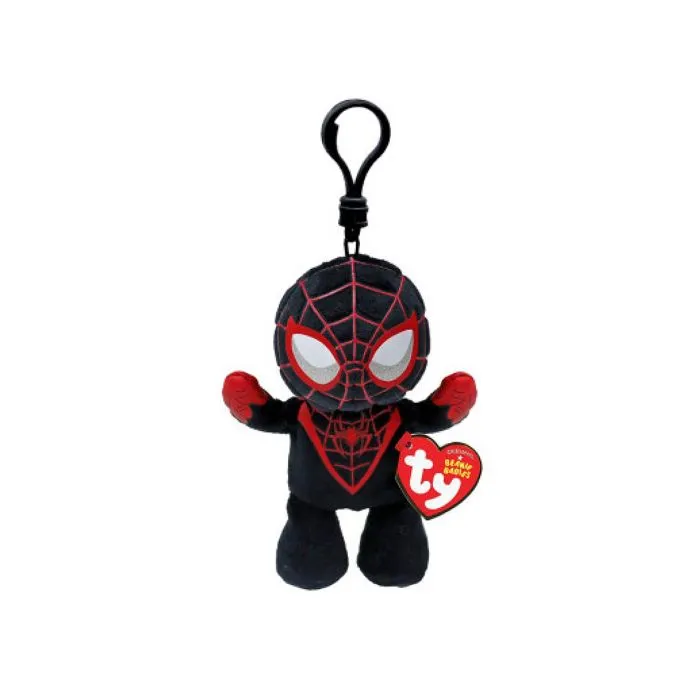Porte-clé peluche - TY - Miles Morales - Noir - Mixte - 3 ans et plus-0