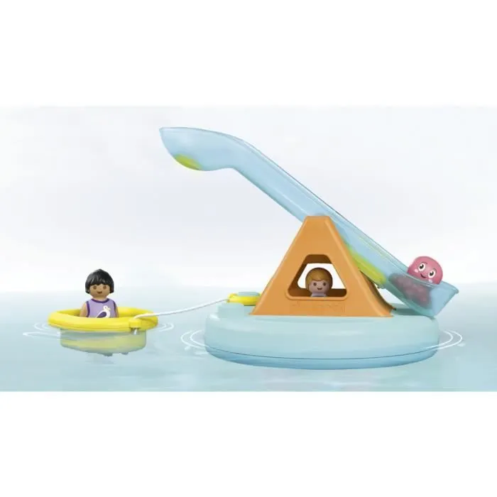 PLAYMOBIL Junior 71687 Ilôt avec toboggan aquatique, Jouet pour le bain, Dès 12 mois-5