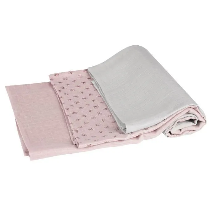 Lot de 3 Couches Lavables en Coton Bio - ROBA - Lil Planet - Rose - Fille-1