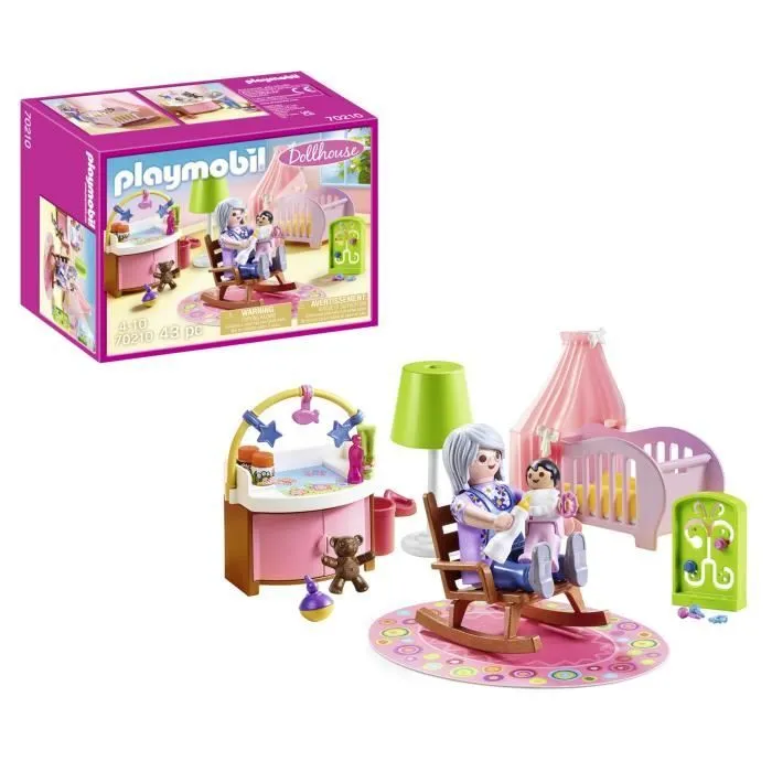 PLAYMOBIL 70210 Chambre de bébé, Dollhouse La Maison Traditionnelle, 100 pièces ,Dès 4 ans-0