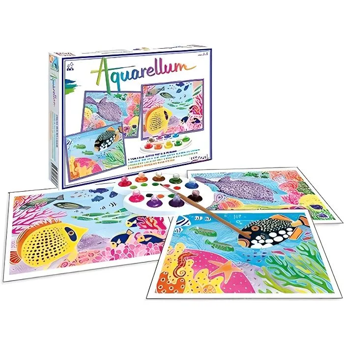 SENTOSPHERE - Aquarellum Fonds Coralliens - Peinture pour Enfant - Mixte - A partir de 3 ans-0