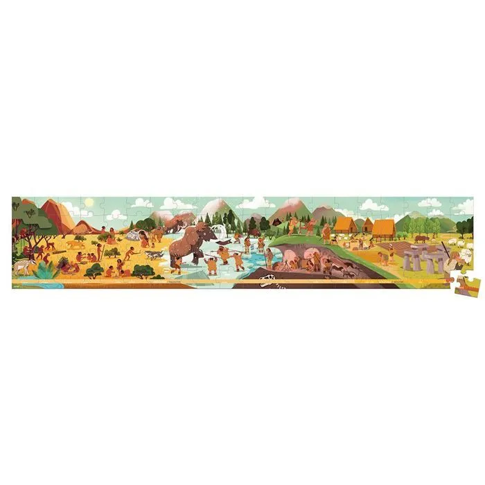 Puzzle Préhistoire - Puzzle 100 Pièces en Carton FSC - Panorama Préhistorique - Fabriqué en France - Puzzle Enfant dès 6 Ans-3
