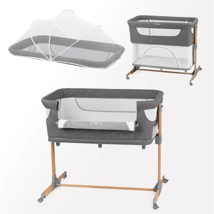 MoMi SMART BED - 4en1 - Lit Cododo, Barceau Bebe - multifonctionnel - Gris-1