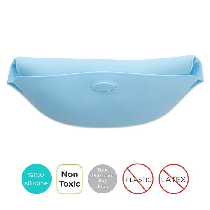 Bavoir récupérateur en silicone - Bleu-3