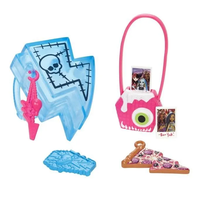 Monster High-Frankie Stein-Poupée avec animal, cheveux noirs et bleus HHK53-2