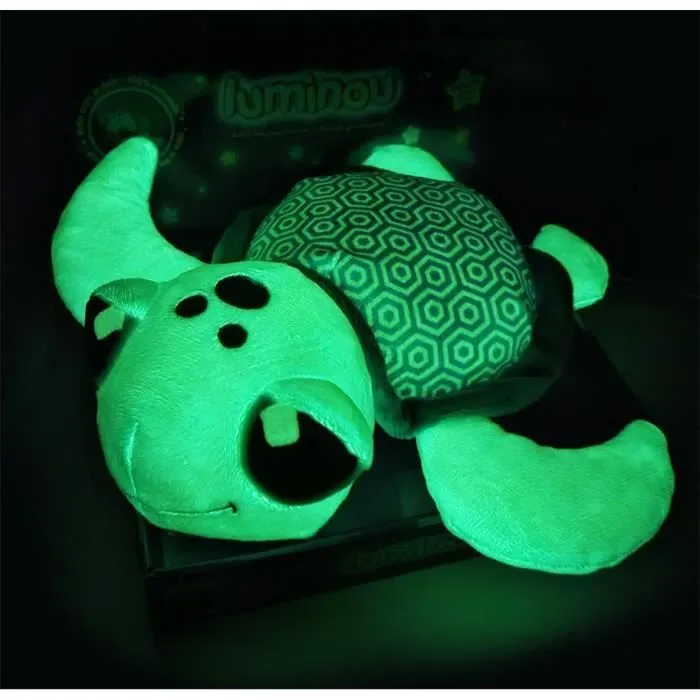 Ma Petite Carapace Peluche Tortue Lumineuse Naturelle +/- 25 cm - JEMINI - Chargeable à la lumière, fonctionne sans pile.-1