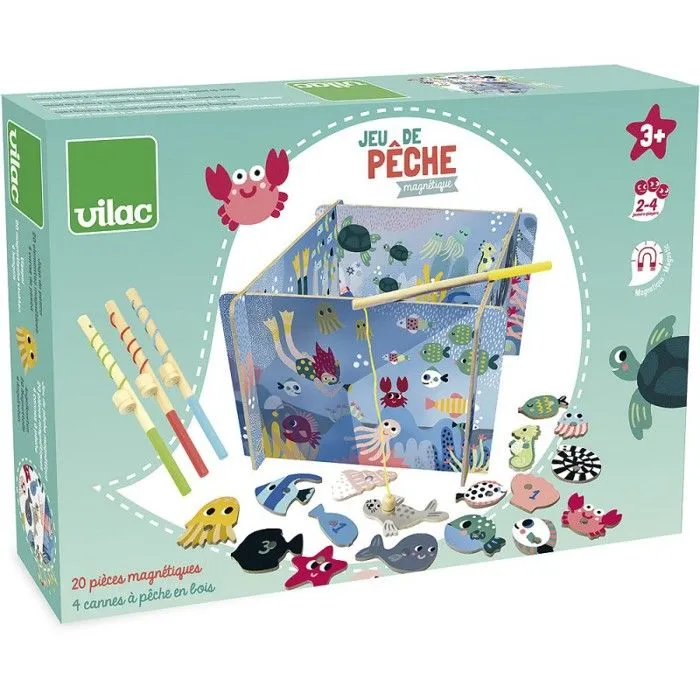 VILAC - Jeu de pêche à la ligne magnétique - en bois-3