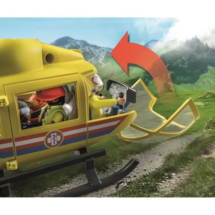 PLAYMOBIL 71203 Hélicoptère de secours, Figurine, City Action Les Secouristes-3