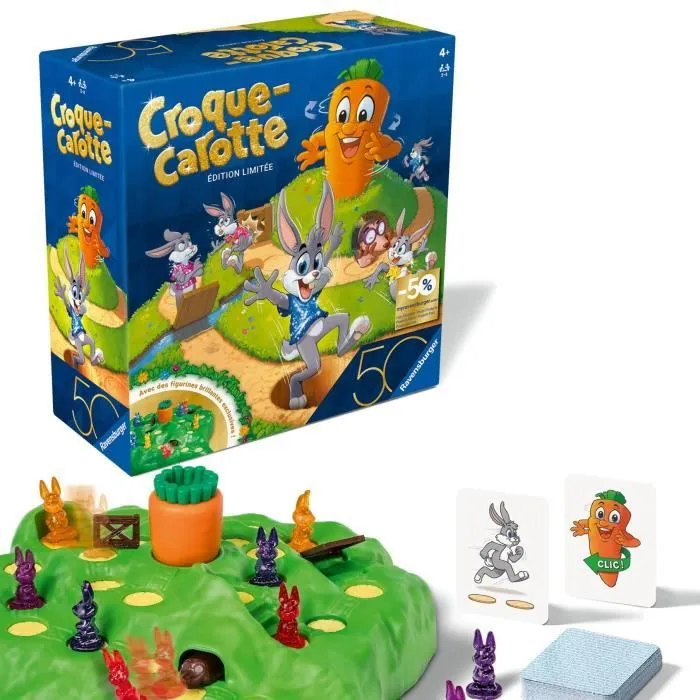 Croque Carotte 50 ans, Jeu de société, Enfants et Parents, Jeu de parcours rigolo, A partir de 4 ans, Mixte, 23006, Ravensburger-2