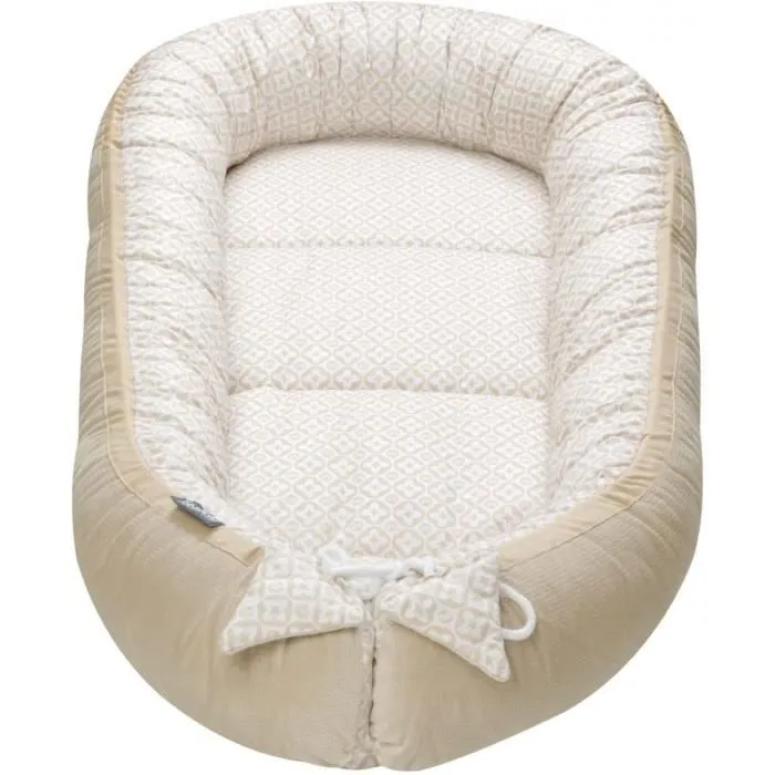 Bellochi Reducteur de Lit Bebe Cale Bebe pour Lit Cocon Bebe - Coton et Velours - 90x60cm - Nid de Bebe Baby Nest - Lux-1