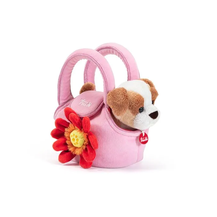 Peluche Chiot dans son Sac - TRUDI - 29728 - 15 cm - Pour Bébé-0