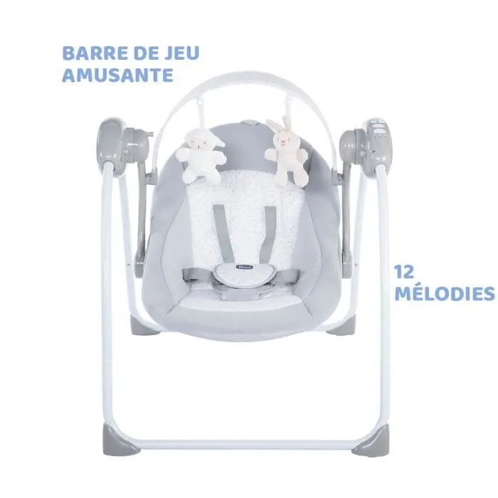 Balancelle Relax and Play - CHICCO - Gris - Balancement automatique - Barre de jeu - Siège rembourré-3