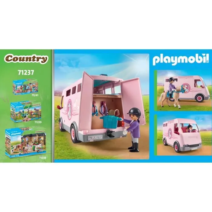 PLAYMOBIL - 71237 - Country - Van avec cheval-2