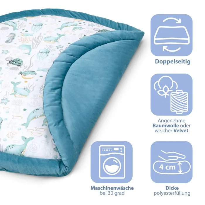 Coussin de sol pour enfant - TOTSY BABY - Animaux aquatiques - 100 cm - Confortable et isolant-2