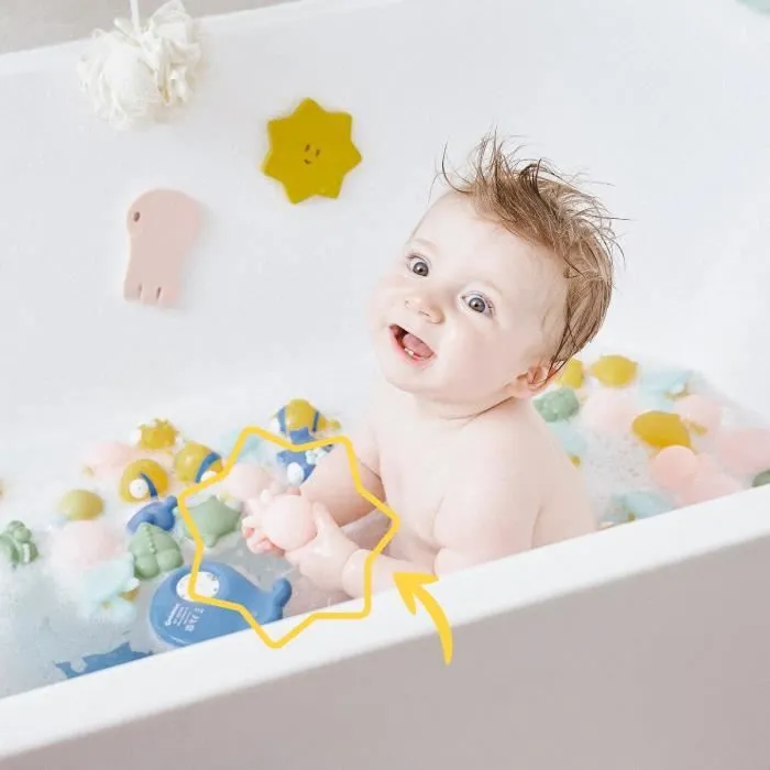 Badabulle Jouets de bain Rigolos Splash - Lot de 6 - Multicolore - Pour bébé dès la naissance-2