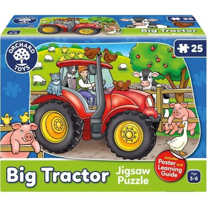 Puzzle - ORCHARD - Le tracteur - Multicolore - Rouge - 3 ans et plus-0