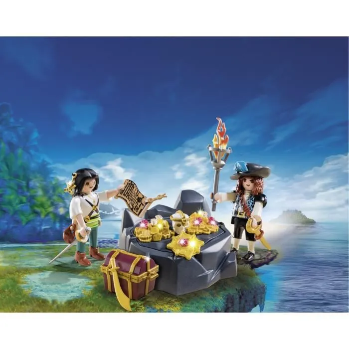 PLAYMOBIL - Pirates et Trésor Royal - Les Pirates Des Ténèbres - Contient 2 personnages et des accessoires-1