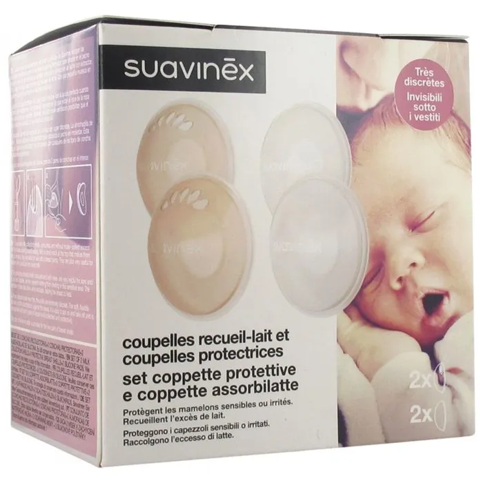 Suavinex Allaitement Coupelles Recueille Lait + Coupelles Protectrices 2 unités-3