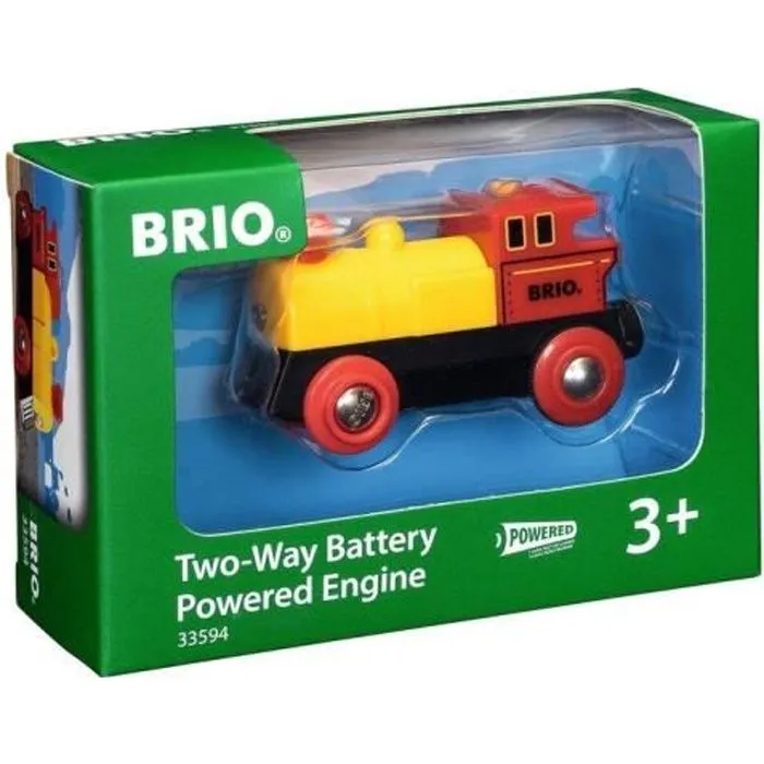 Locomotive BRIO en bois - Jaune - Bi-directionnelle - Phares lumineux - Ravensburger - Dès 3 ans-0