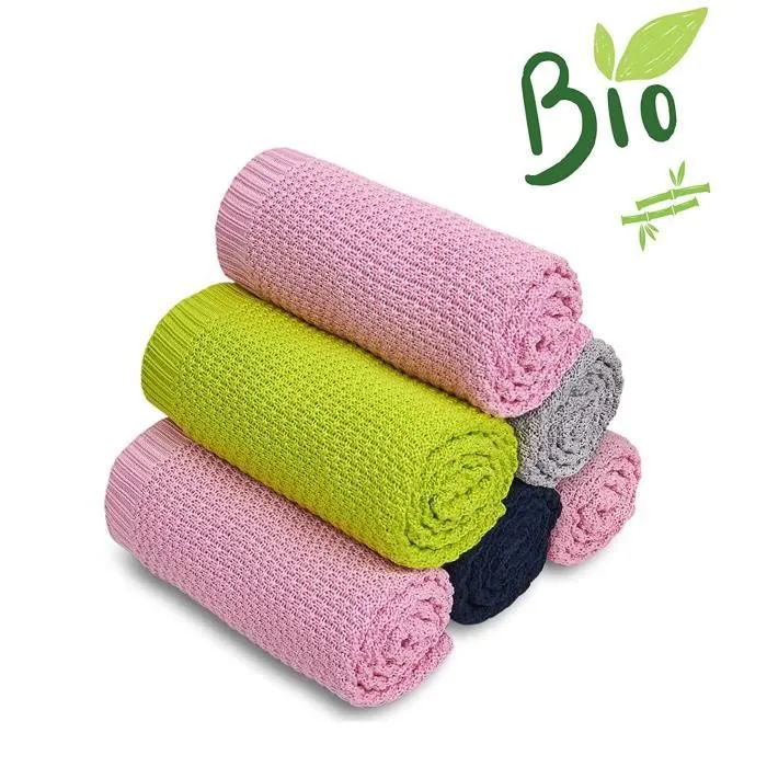 Bellochi Premium Couverture Bébé Naissance - 100% Bambou - Douce Couverture Bebe Ete pour une Fille ou un Garçon - 100x80 cm -Verte-3