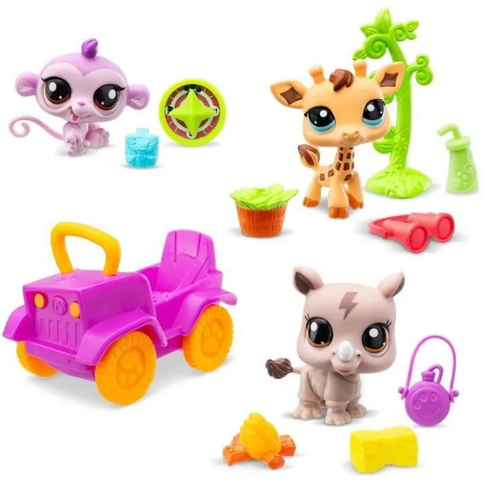 BANDAI - Littlest Pet Shop - Pack Safari - 3 animaux et accessoires - BF00524-1