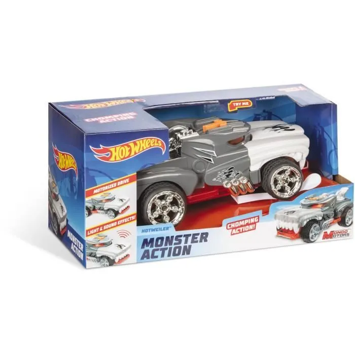 Véhicule motorisé Hot Wheels Monster Action Hotweiler - Sons et lumières - 23cm-3