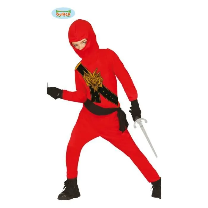 Déguisement Ninja - Rubie's - Enfants 10-12 Ans - Rouge et Noir - 5 éléments-0