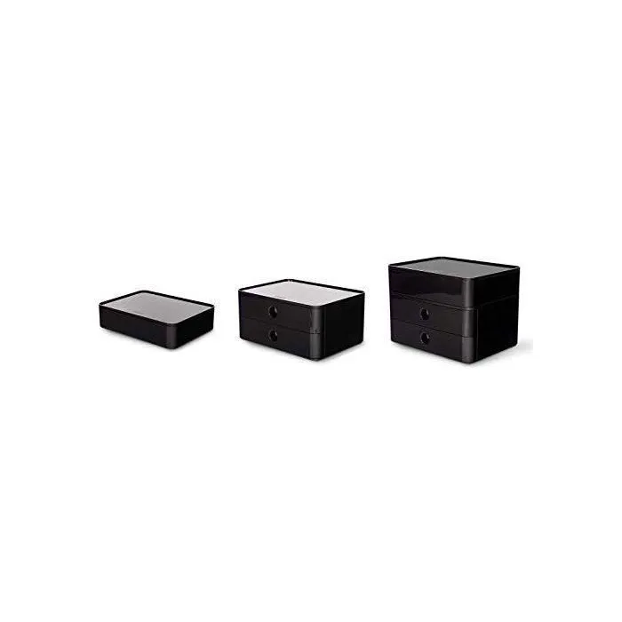 HAN 1120-13 SMART-BOX ALLISON Boîte de rangement empilable avec 2 tiroirs jet black-1