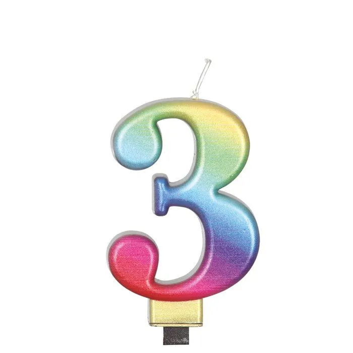 Bougie chiffre multicolore 8 cm-4