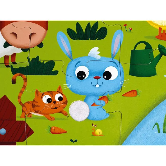 Puzzle Tactile Ferme JANOD - 20 pcs - Dès 2 Ans-2
