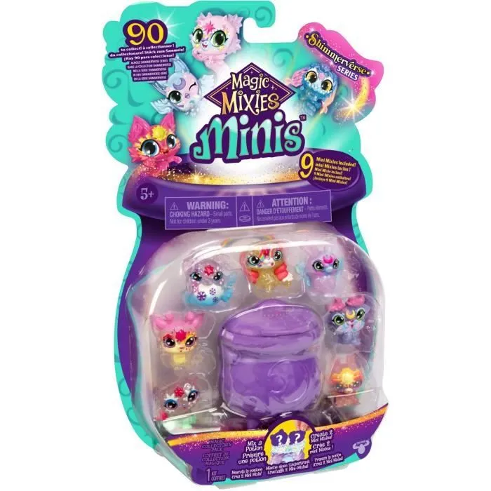 Pack 9 Figurines Minis - MAGIC MIXIES - Mini créatures à collectionner, chaudrons et ingrédients inclus-2