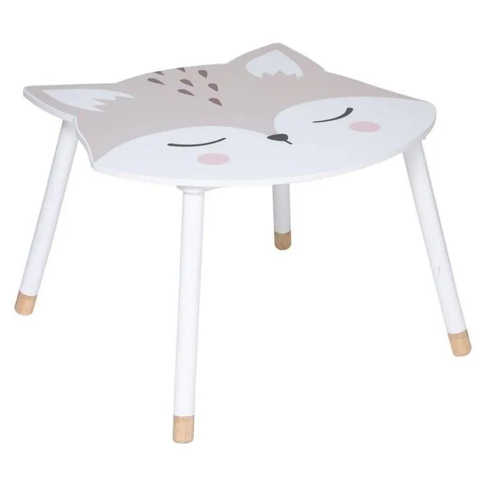 Table enfant "Renard" - blanc - bois - Multicolore - Atmosphera createur d'interieur-0