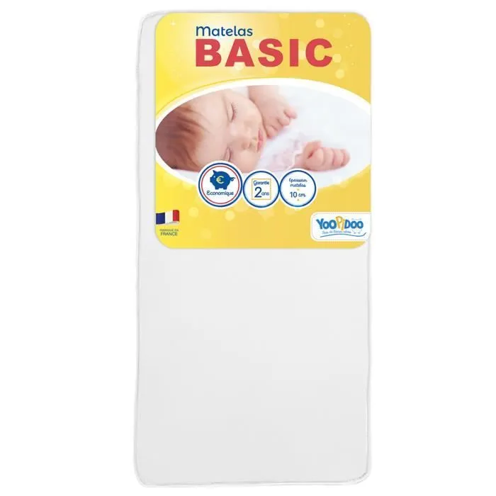 Yoopidoo - Matelas Bébé Basic - 60x120 cm - Confortable - Sans Traitement chimique - Oeko Tex® - Fabrication Française-1