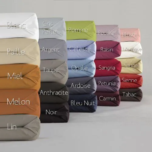 Drap Housse - Essix Home Collection - Lin - 140 x 200 cm - Percale de coton - 80 fils/cm²-1