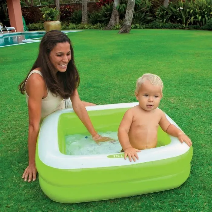 INTEX Piscine gonflable enfant / bébé pataugeoire Carree 85 x 85 x 23 cm (couleur aléatoire)-1