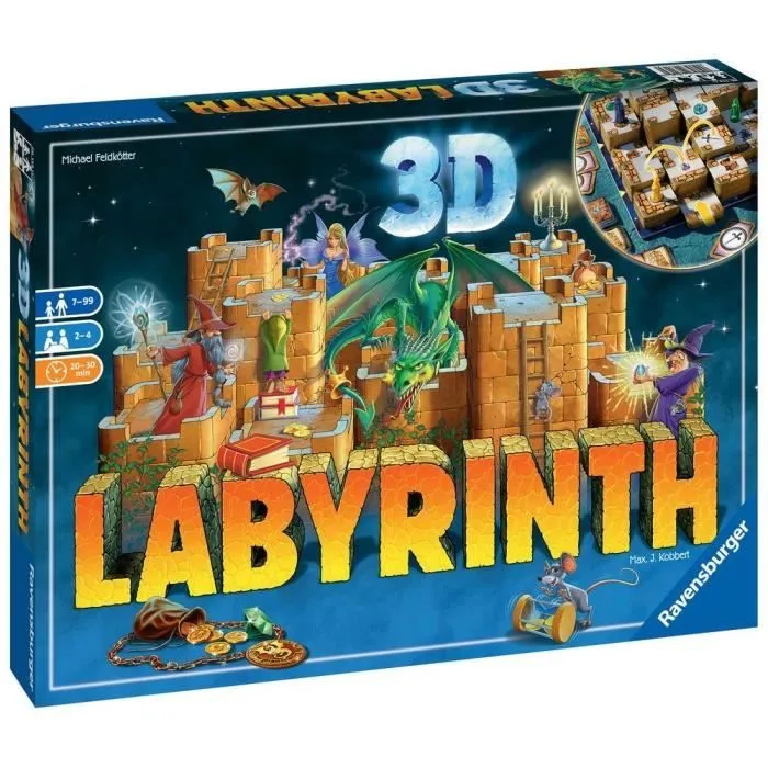 Labyrinthe 3D, Jeux de société, Famille et Enfants, De 2 à 4 Joueurs à partir de 7 ans, 26113, Ravensburger-0