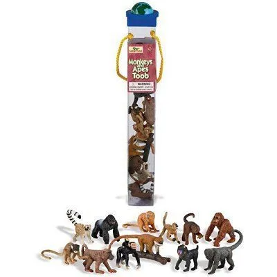 Figurines de singes SAFARI - Tube de 12 - Jouet pour enfant de 3 ans et plus-0