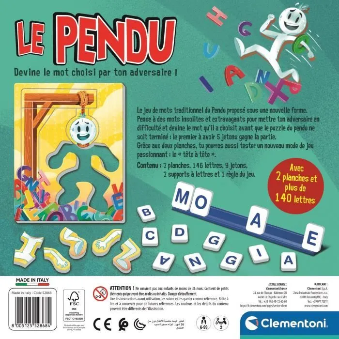 CLEMENTONI - Le pendu, jeu de société-4