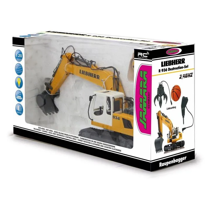 Jeu de construction - JAMARA - Pelle guidée Liebherr R936 - Radiocommandée - Accessoires de démolition-2